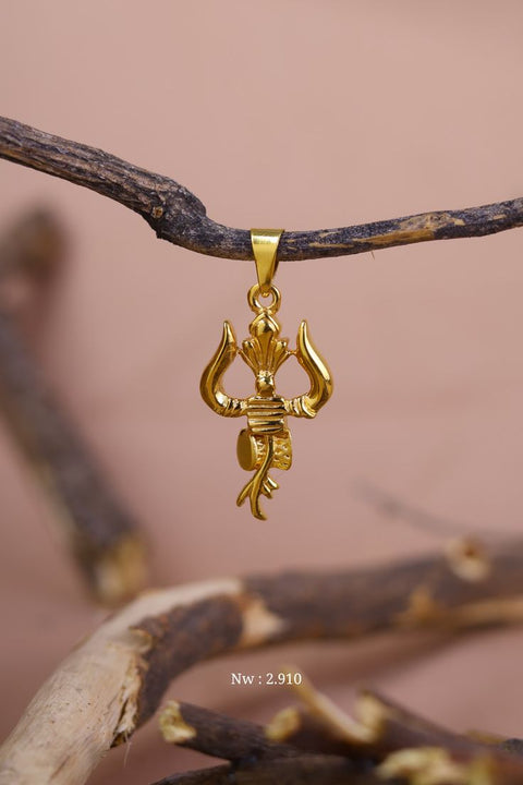 Trishul Om and Damru pendant with chain
