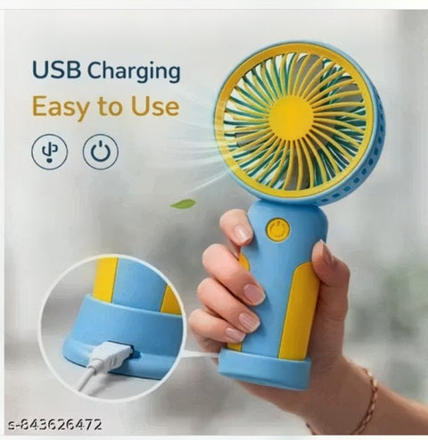 Mini USB Fan Rechargeable Portable Handheld Fan with Strong Airflow 3 Speed Table Fan (Pack of 1)