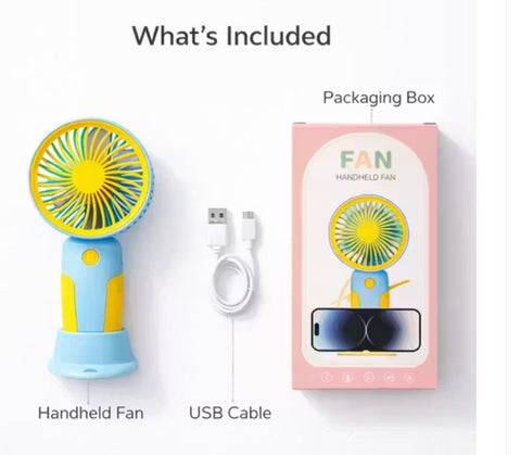Mini USB Fan Rechargeable Portable Handheld Fan with Strong Airflow 3 Speed Table Fan (Pack of 1)