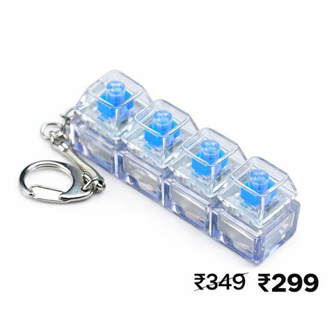 Mechanical Click Fidget Keychain – Stress Relief Mini Keyboard Switch (LED Glow)
